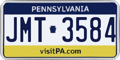 PA license plate JMT3584