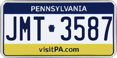 PA license plate JMT3587
