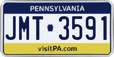PA license plate JMT3591
