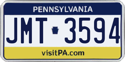 PA license plate JMT3594