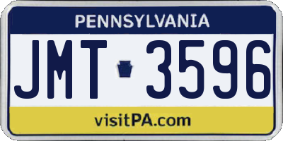 PA license plate JMT3596