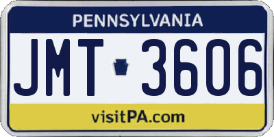 PA license plate JMT3606