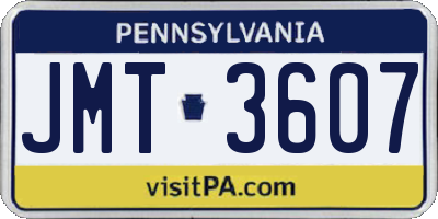 PA license plate JMT3607