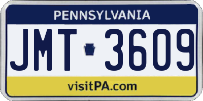 PA license plate JMT3609