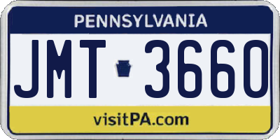 PA license plate JMT3660