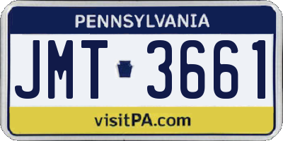 PA license plate JMT3661