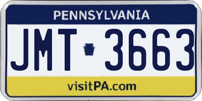 PA license plate JMT3663