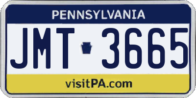 PA license plate JMT3665