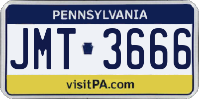 PA license plate JMT3666