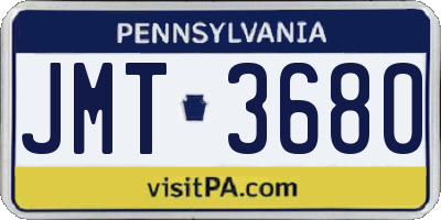 PA license plate JMT3680