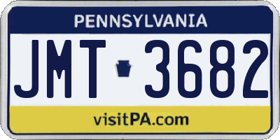 PA license plate JMT3682