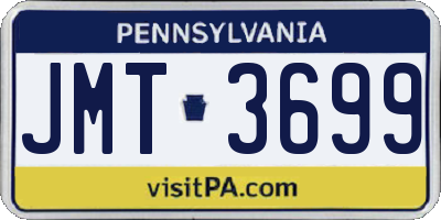 PA license plate JMT3699