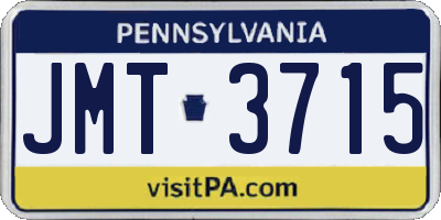 PA license plate JMT3715