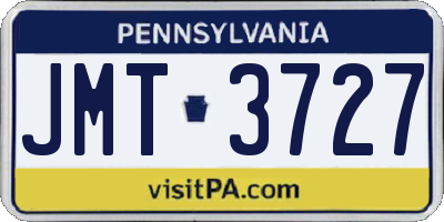 PA license plate JMT3727