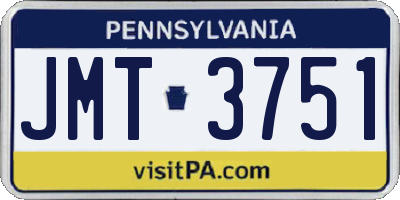 PA license plate JMT3751