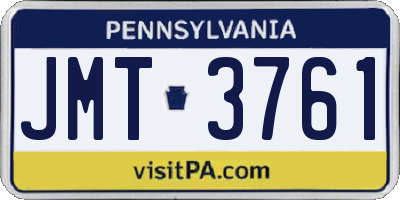 PA license plate JMT3761