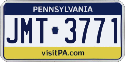 PA license plate JMT3771