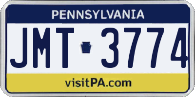 PA license plate JMT3774