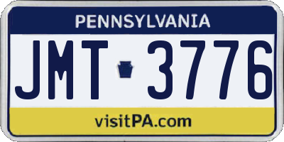 PA license plate JMT3776