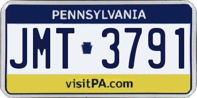 PA license plate JMT3791