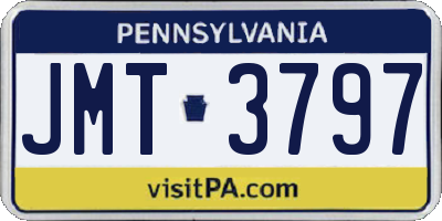 PA license plate JMT3797