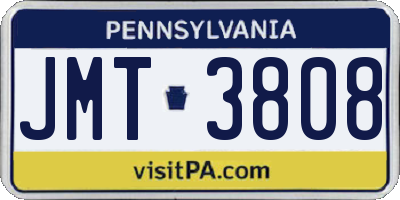 PA license plate JMT3808