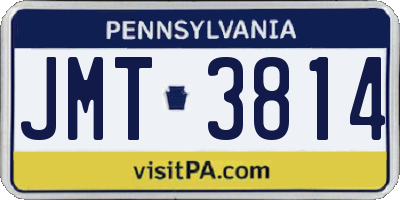PA license plate JMT3814