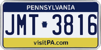PA license plate JMT3816
