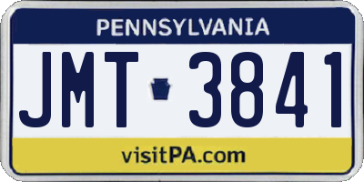 PA license plate JMT3841