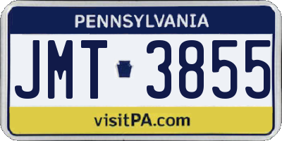 PA license plate JMT3855
