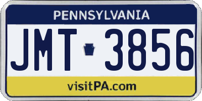 PA license plate JMT3856