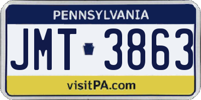 PA license plate JMT3863