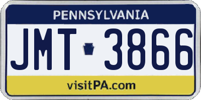 PA license plate JMT3866