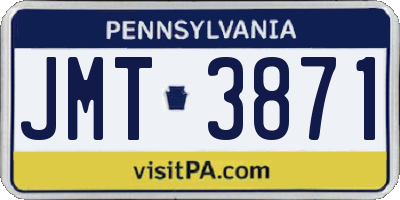 PA license plate JMT3871