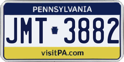 PA license plate JMT3882