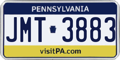 PA license plate JMT3883