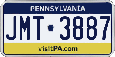PA license plate JMT3887