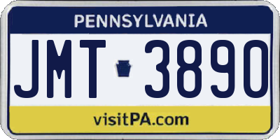 PA license plate JMT3890