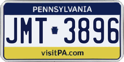 PA license plate JMT3896