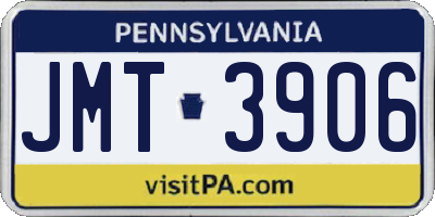 PA license plate JMT3906