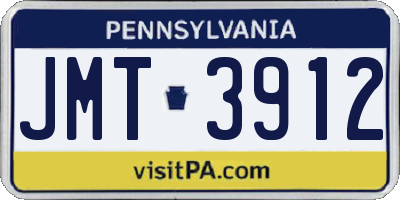 PA license plate JMT3912