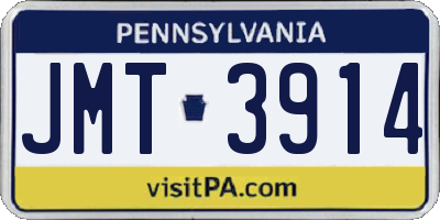 PA license plate JMT3914