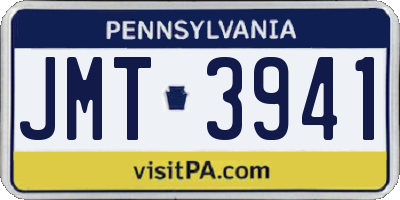 PA license plate JMT3941