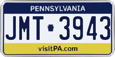 PA license plate JMT3943
