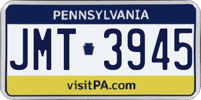 PA license plate JMT3945