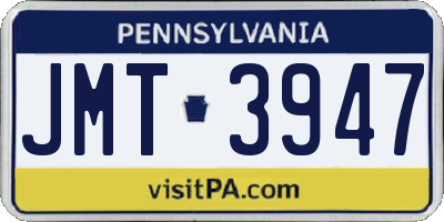 PA license plate JMT3947