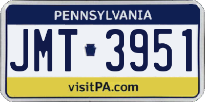 PA license plate JMT3951
