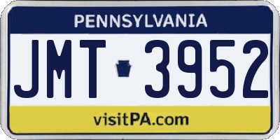 PA license plate JMT3952