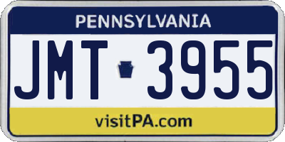 PA license plate JMT3955