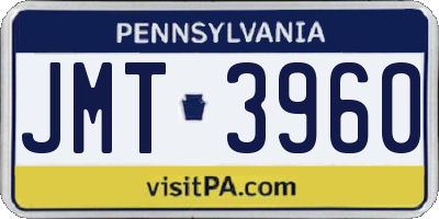 PA license plate JMT3960